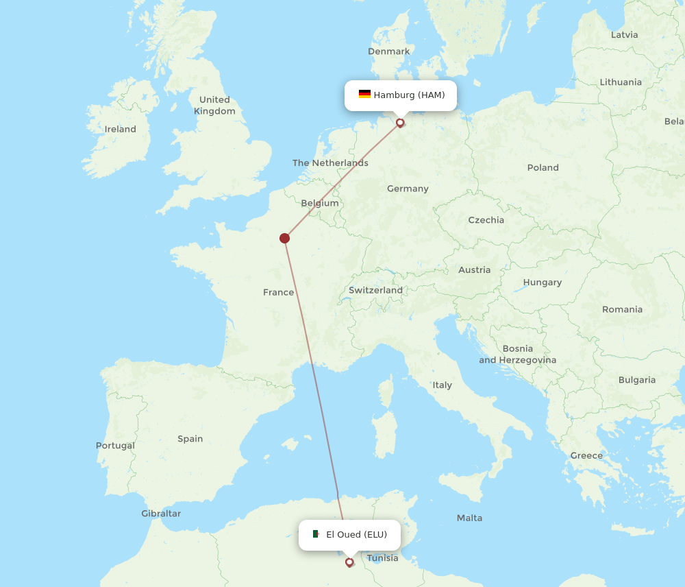 ELU-HAM flight routes