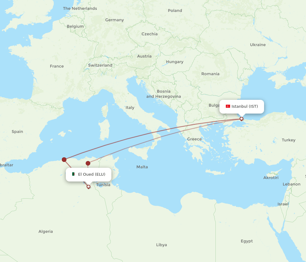 ELU-IST flight routes