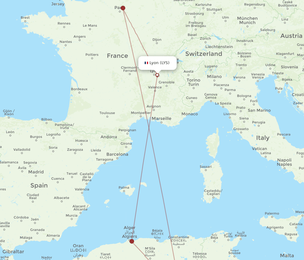 ELU-LYS flight routes