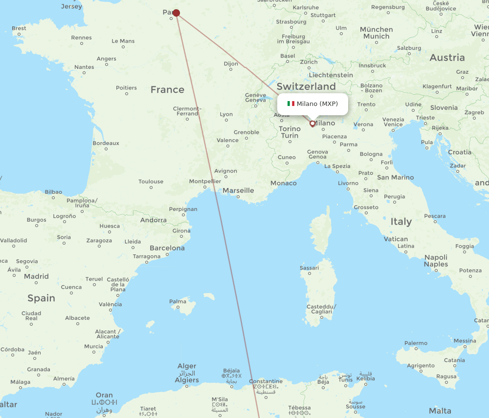 ELU-MXP flight routes