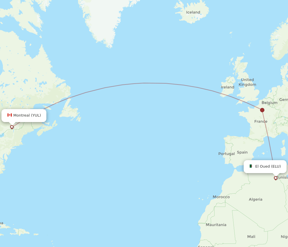 ELU-YUL flight routes