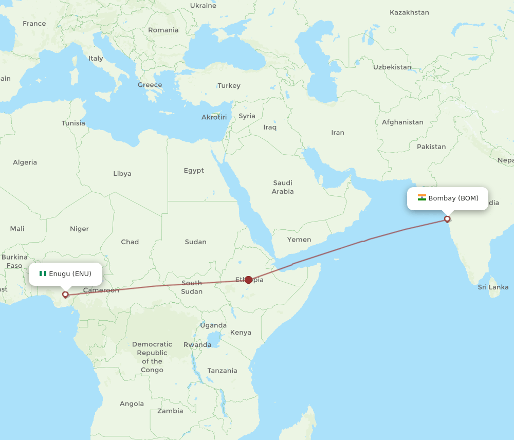 ENU-BOM flight routes