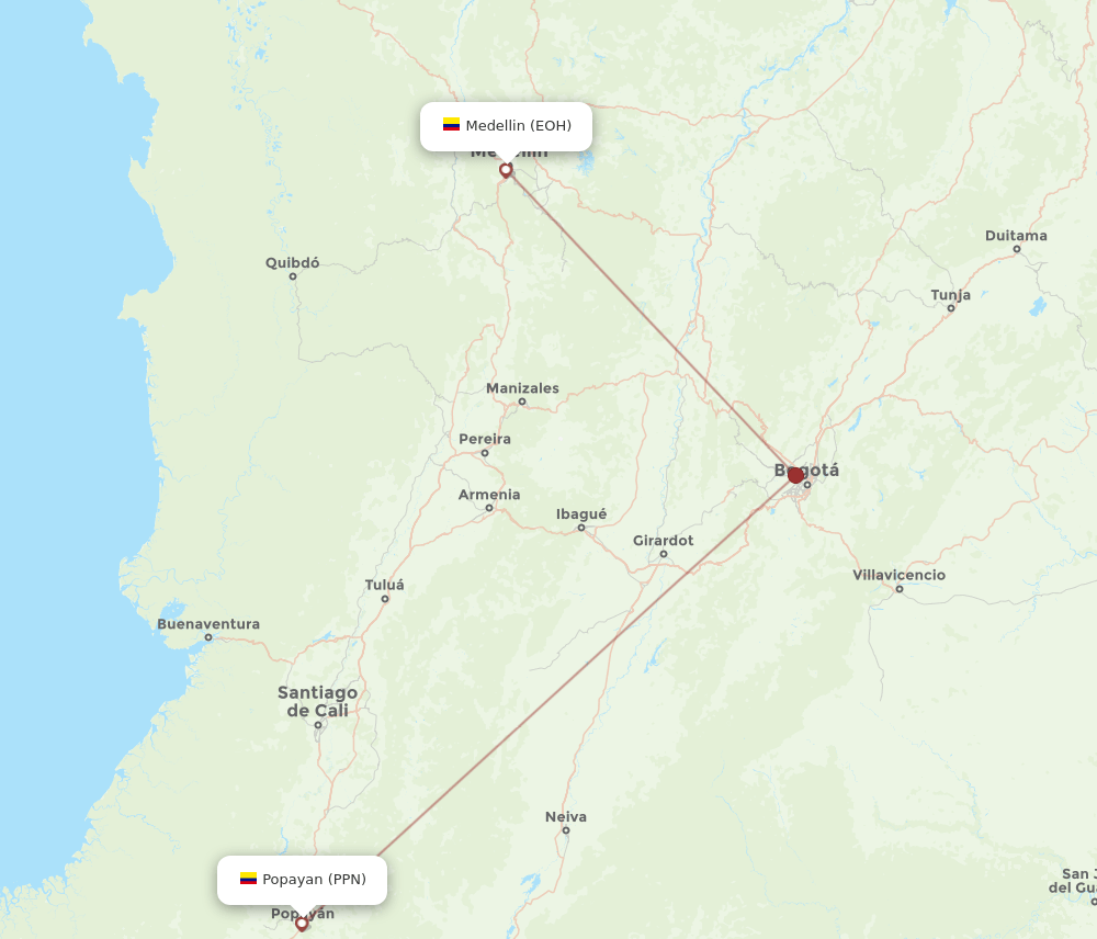EOH-PPN flight routes