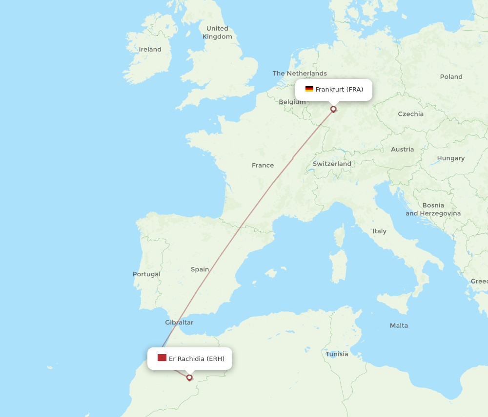 ERH-FRA flight routes