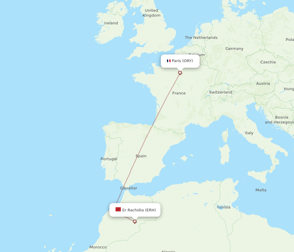 ERH-ORY flight routes