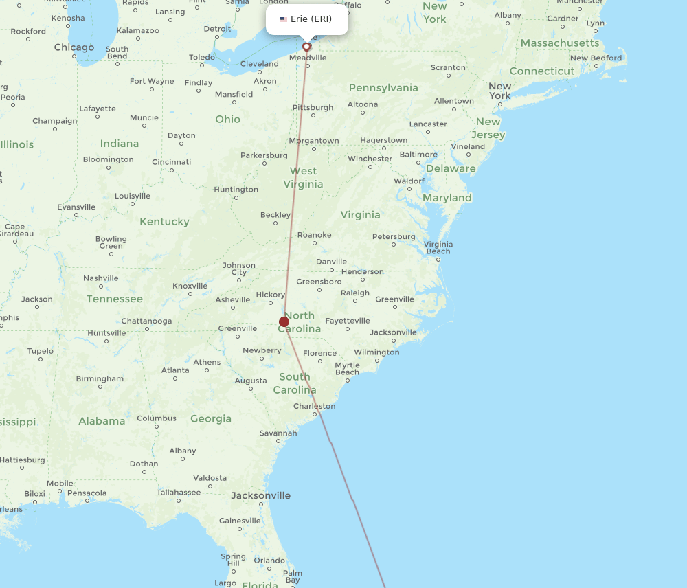 ERI-MHH flight routes