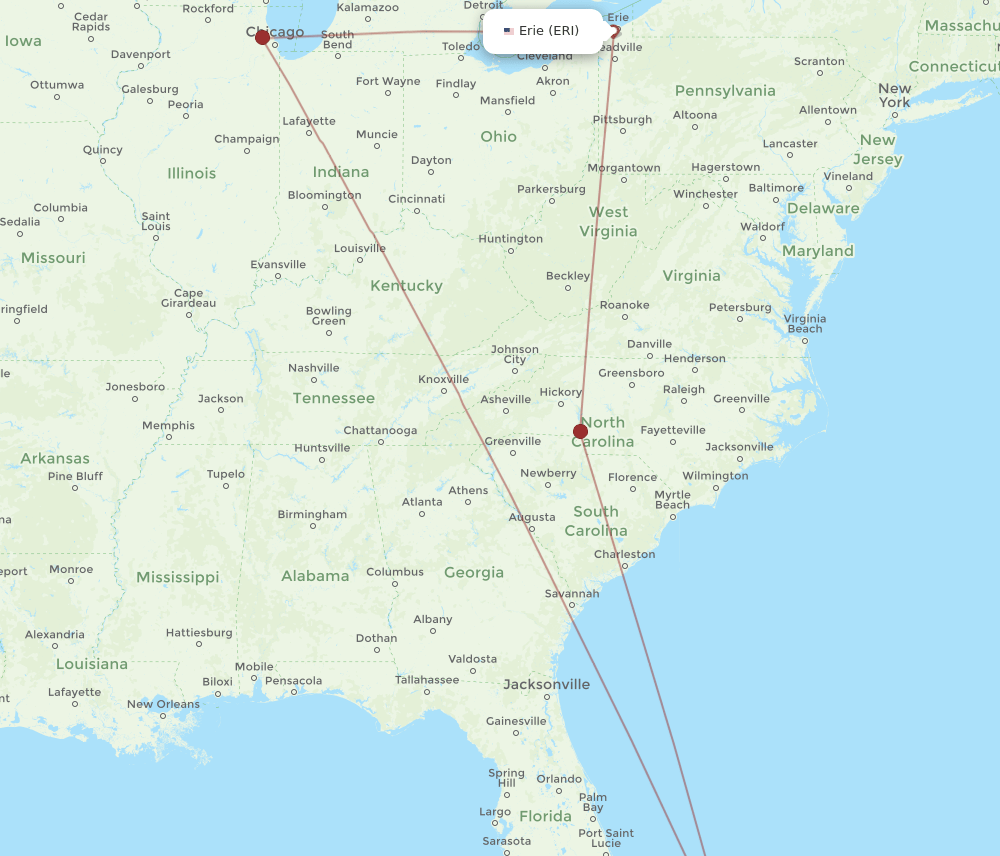 ERI-NAS flight routes