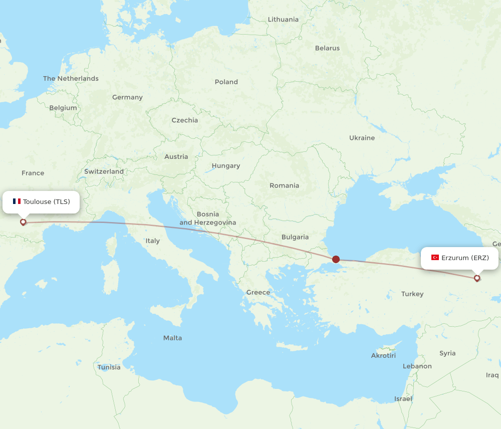 ERZ-TLS flight routes