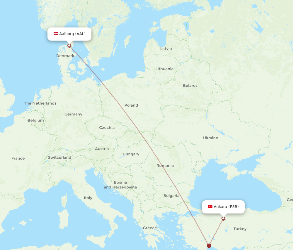 ESB-AAL flight routes