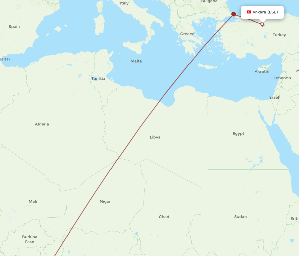 ESB-ACC flight routes