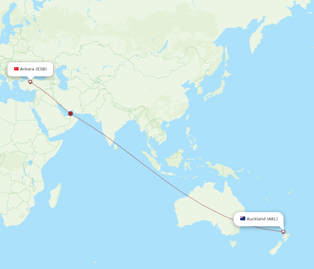 ESB-AKL flight routes