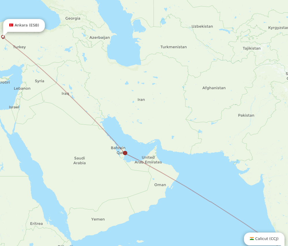 ESB-CCJ flight routes