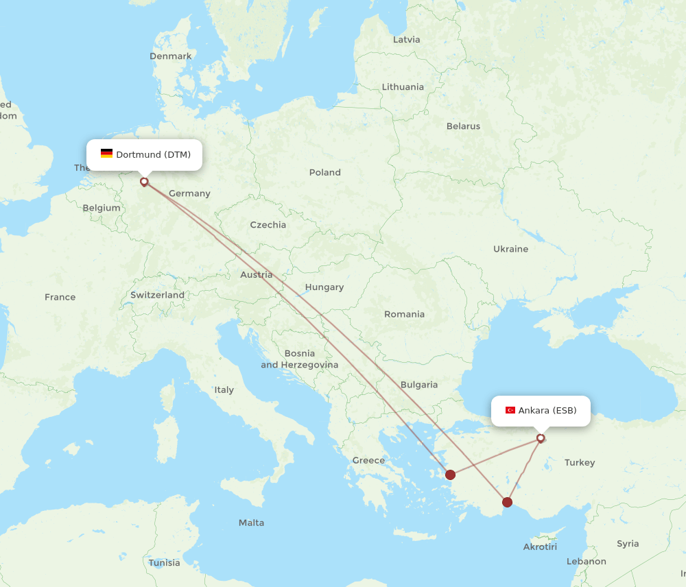ESB-DTM flight routes