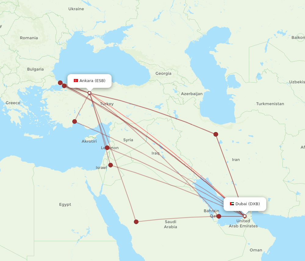ESB-DXB flight routes