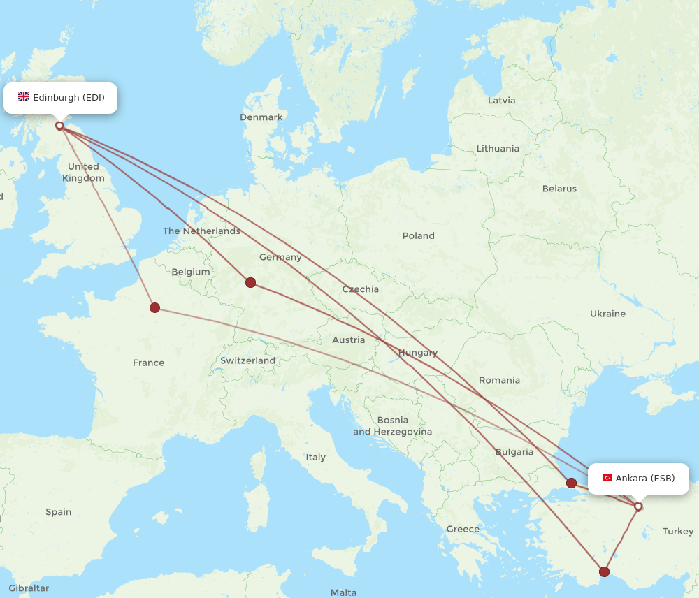 ESB-EDI flight routes
