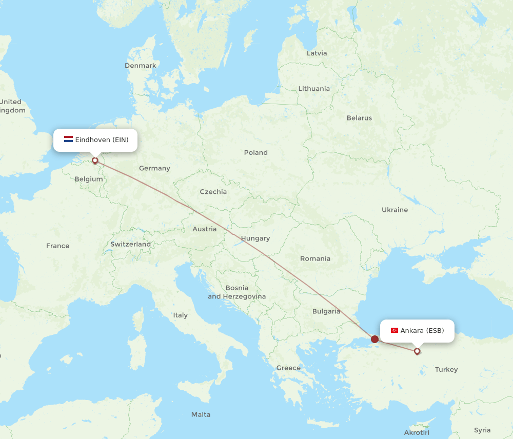 ESB-EIN flight routes