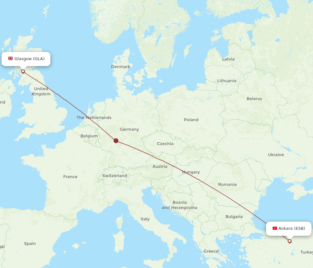 ESB-GLA flight routes