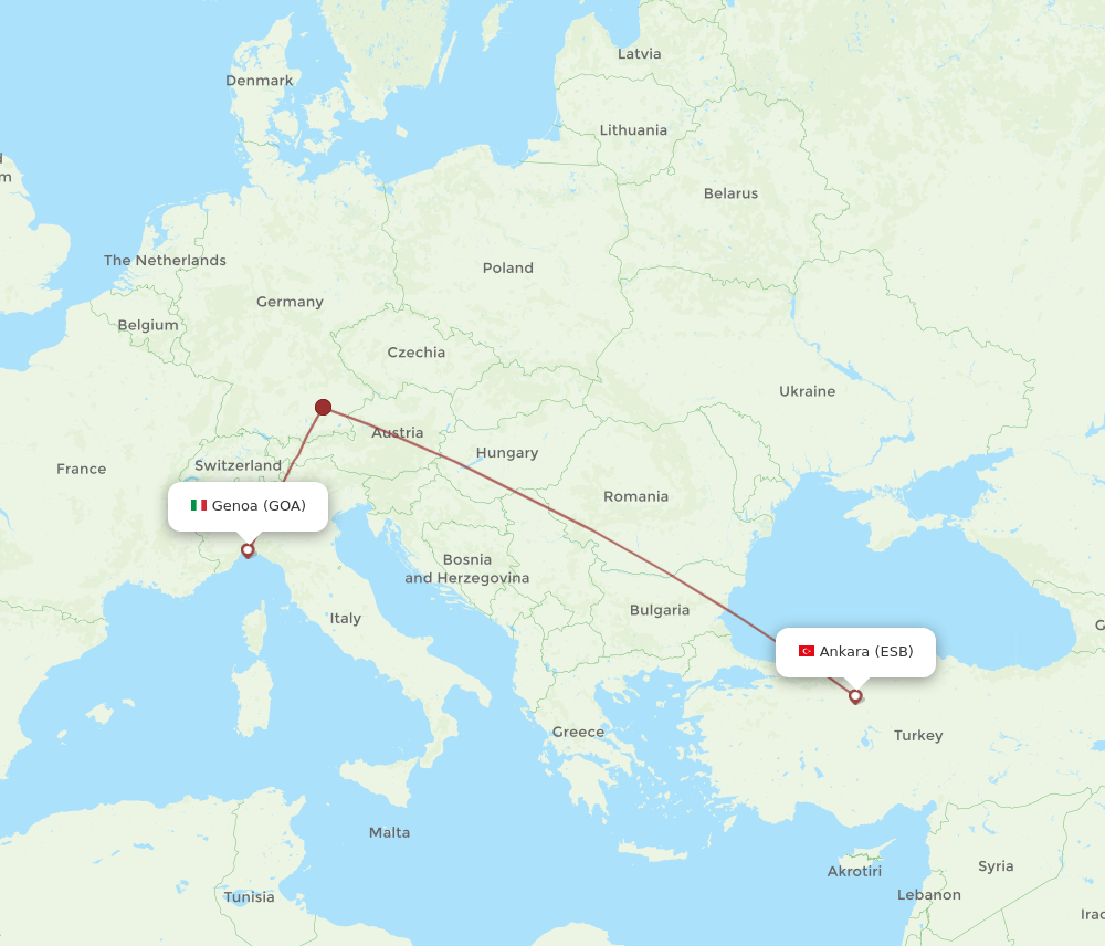 ESB-GOA flight routes