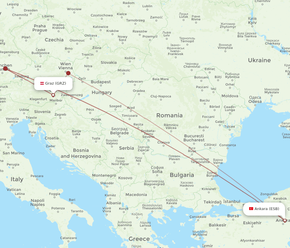 ESB-GRZ flight routes