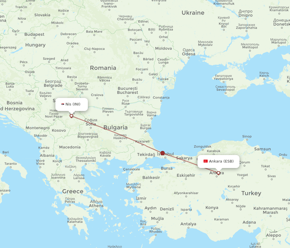 ESB-INI flight routes