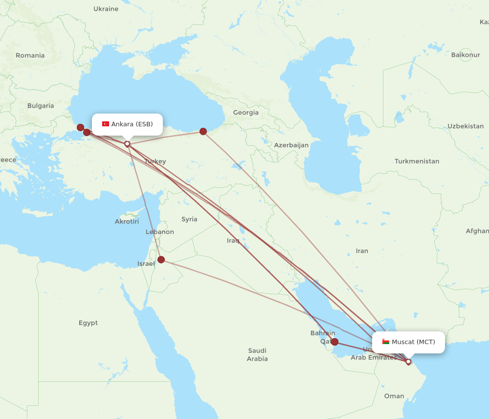 ESB-MCT flight routes