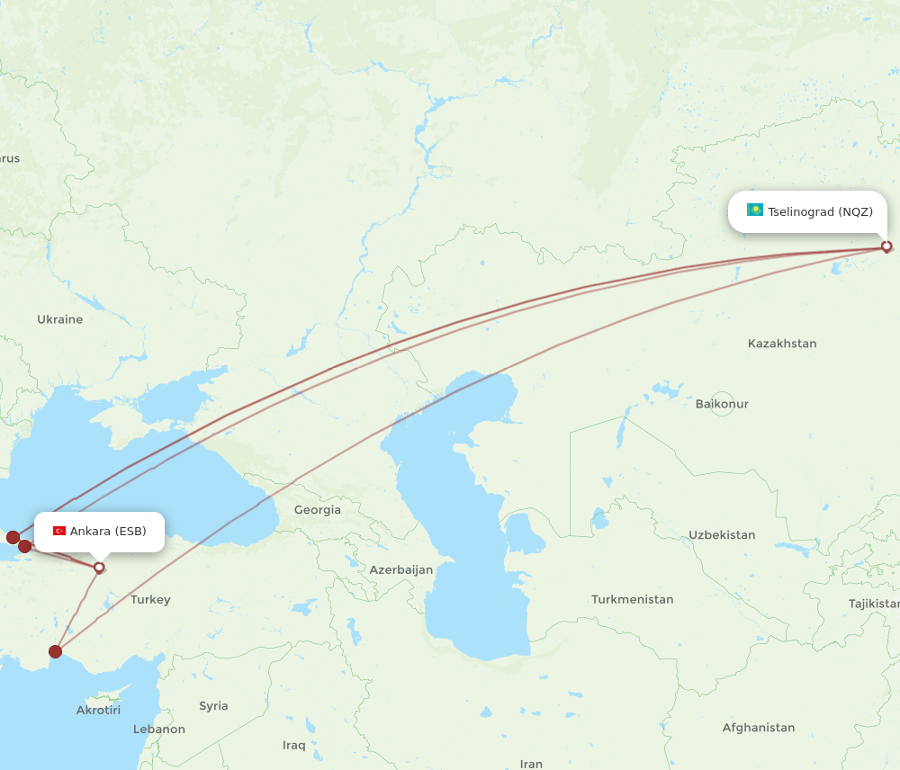 ESB-NQZ flight routes