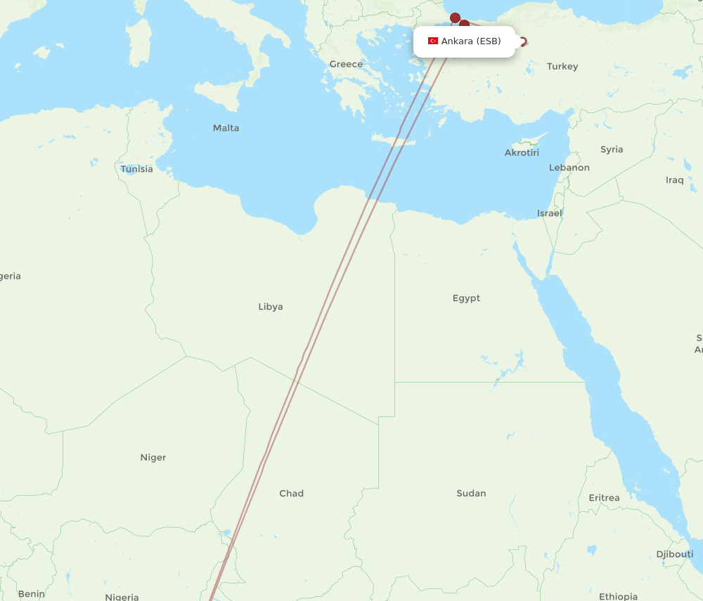 ESB-NSI flight routes