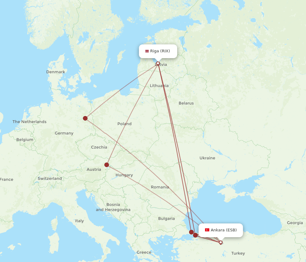 ESB-RIX flight routes