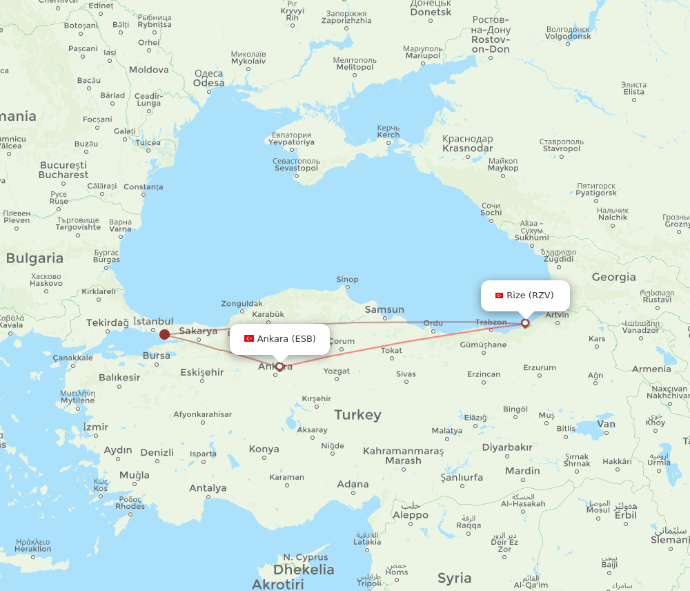 ESB-RZV flight routes