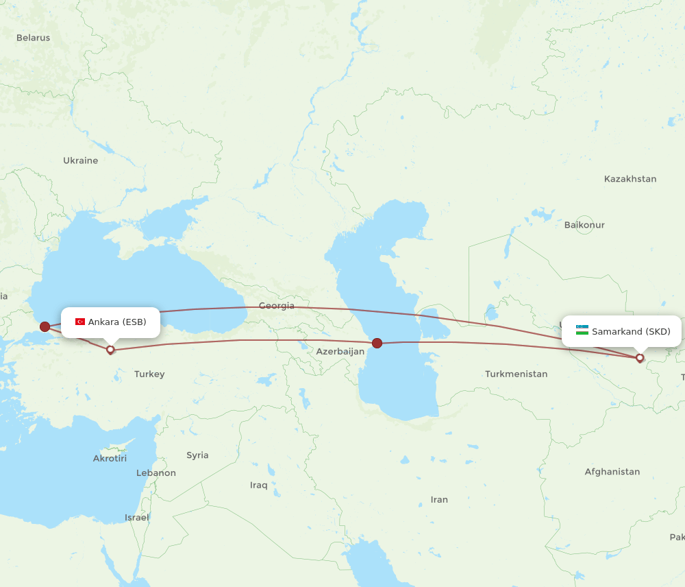 ESB-SKD flight routes