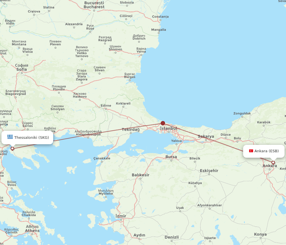 ESB-SKG flight routes