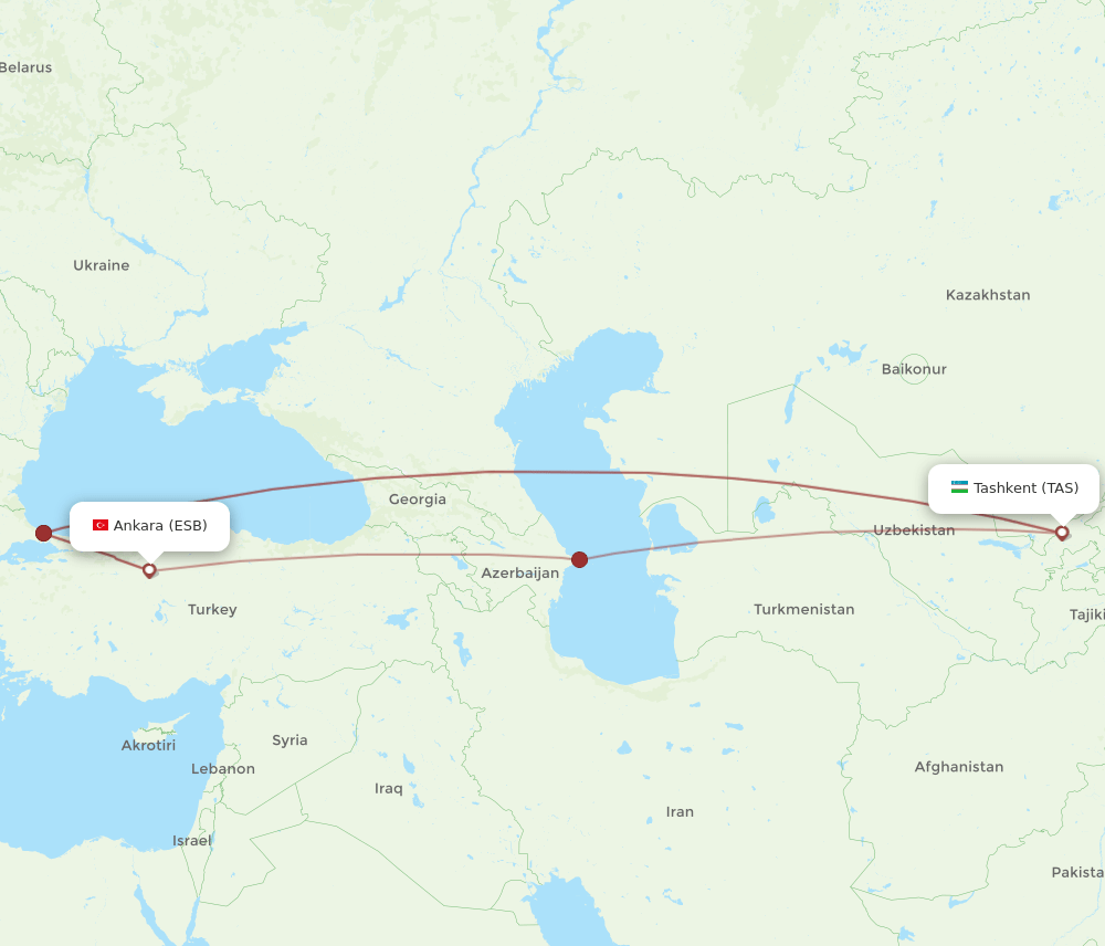 ESB-TAS flight routes