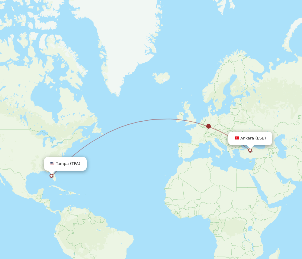 ESB-TPA flight routes
