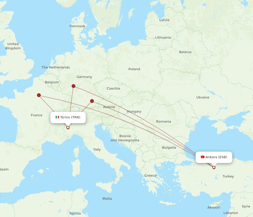 ESB-TRN flight routes