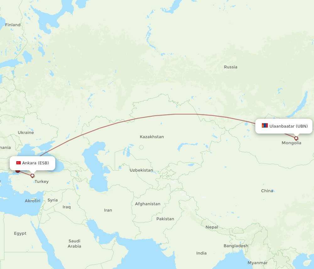 ESB-UBN flight routes