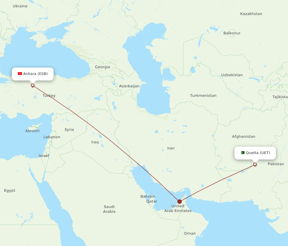 ESB-UET flight routes