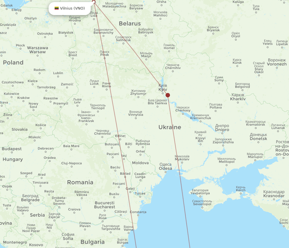 ESB-VNO flight routes