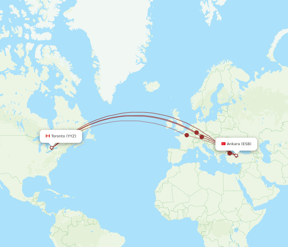 ESB-YYZ flight routes