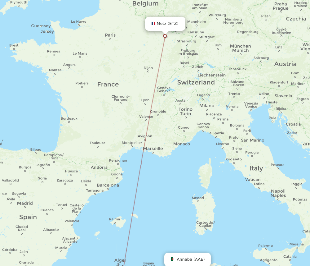 ETZ-AAE flight routes