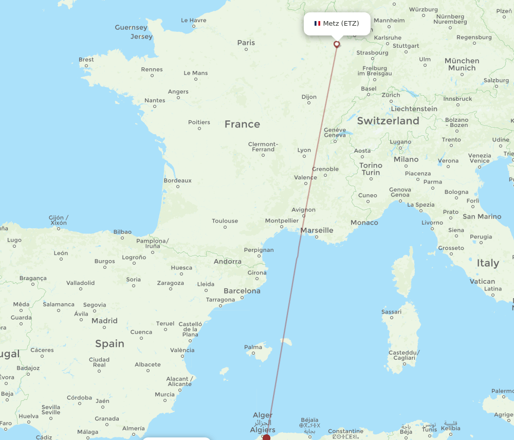 ETZ-ORN flight routes