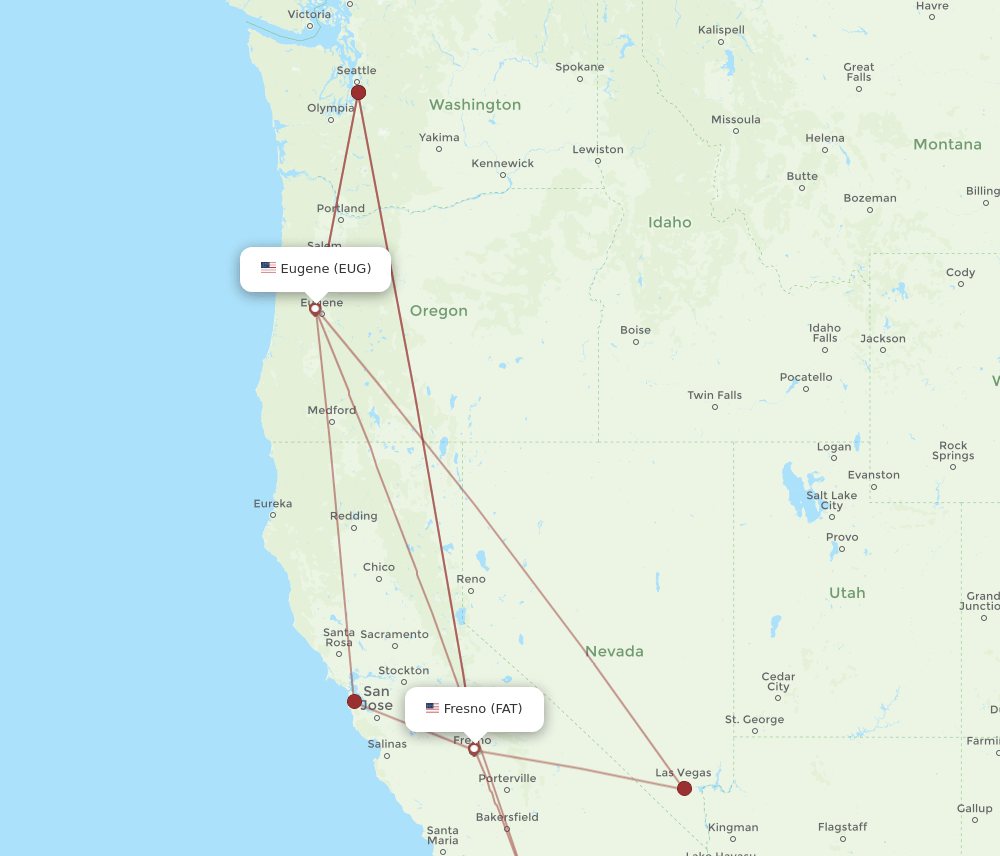EUG-FAT flight routes