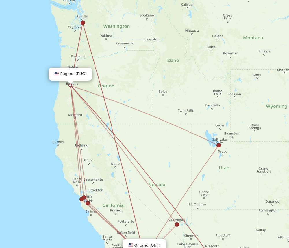 EUG-ONT flight routes