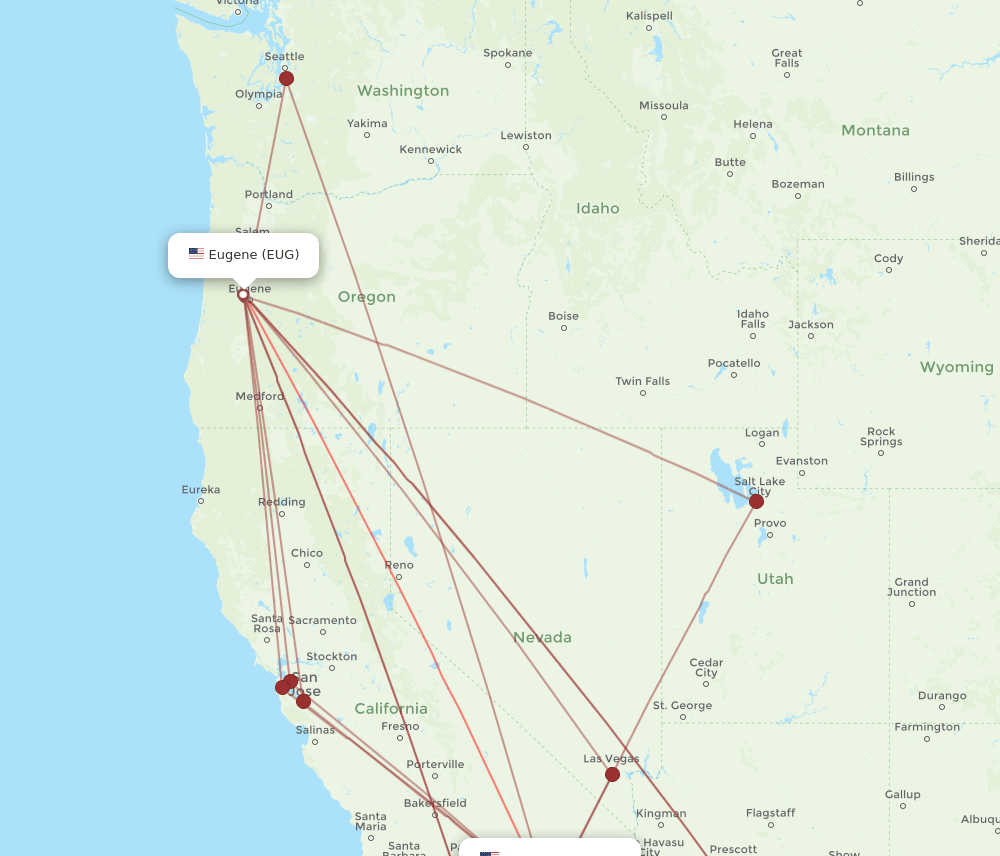 EUG-PSP flight routes