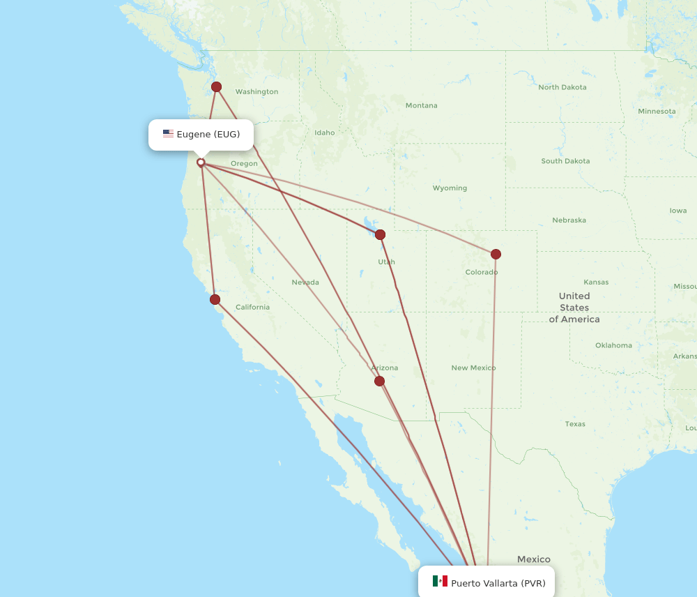 EUG-PVR flight routes
