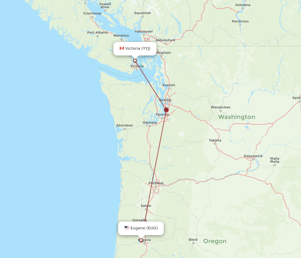 EUG-YYJ flight routes