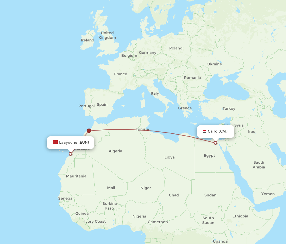 EUN to CAI flights and routes map