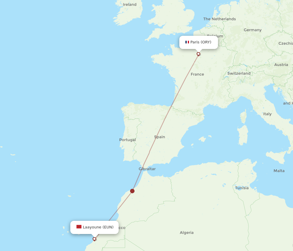 EUN-ORY flight routes