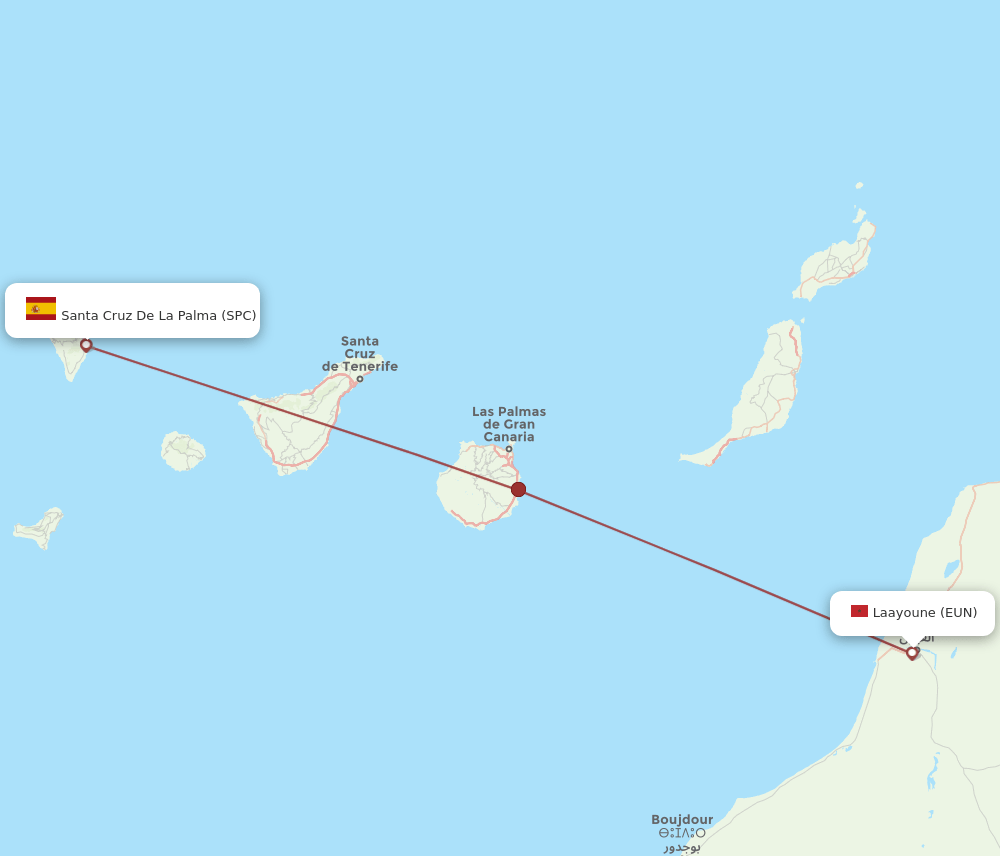 EUN-SPC flight routes