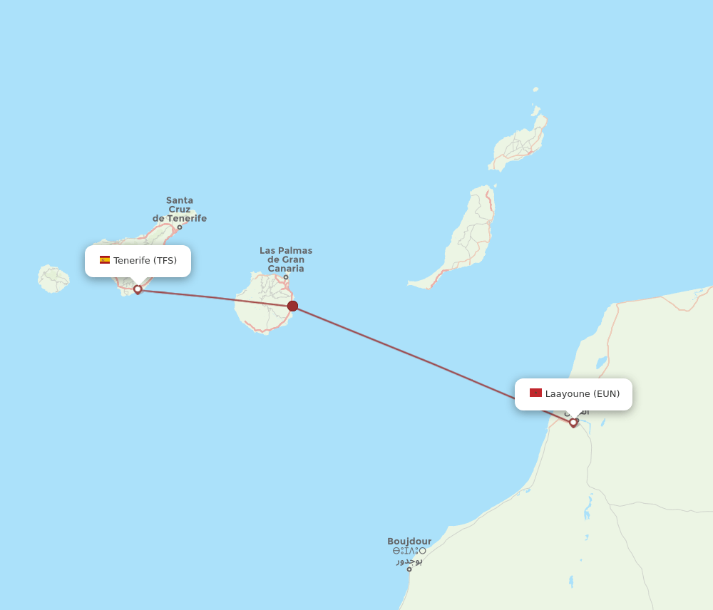 EUN to TFS flights and routes map