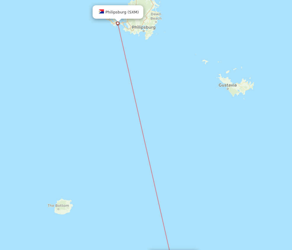 EUX to SXM flights and routes map